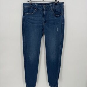 JUST USA Authentic Originals Women Blue Denim Jeans Skinny Size 31 Distressed